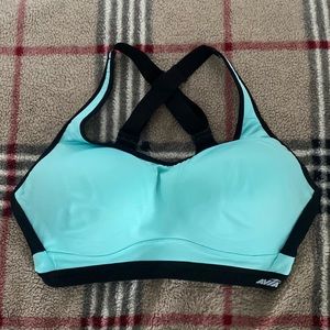 Tiffany Blue and Black Avia High Support Sports Bra
